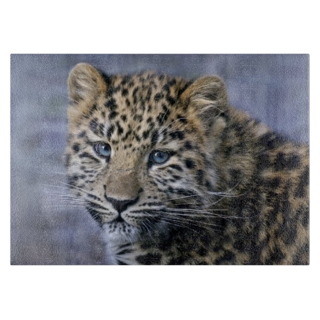 Rektangulär skärbräda för leopardunge (Framsidan)