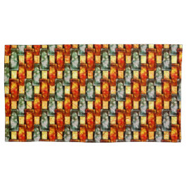 Rektangulär tallrikar, kardad och nedfläckad, röd 