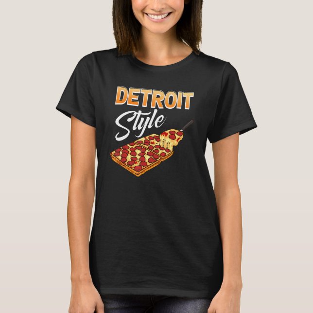 Rektangulär Tjock Skorpa Mat Michigan Detroit Stil T Shirt (Framsida)