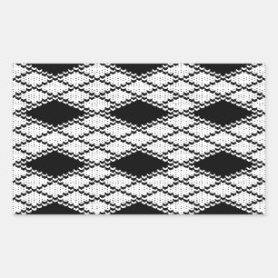 Rektangulära etiketter för SVART ARGYLE STICKA