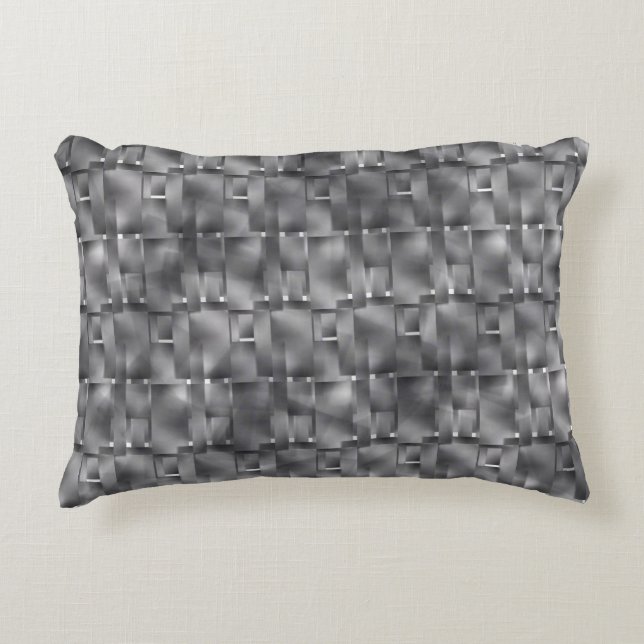 Rektangulära format av grått färg och mörk prydnadskudde (Framsidan)