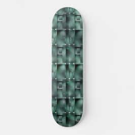 Rektangulära former i mörk och prickad grönt mini skateboard bräda 18,5 cm