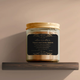 Rektangulära ingredienser i lyxolja guld och svart fyrkantigt klistermärke