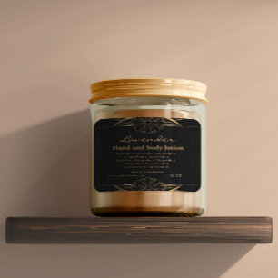 Rektangulära ingredienser i lyxolja guld och svart fyrkantigt klistermärke