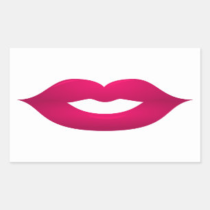 Rektangulära Mörkar för Rosa av Läppar Rektangulärt Klistermärke