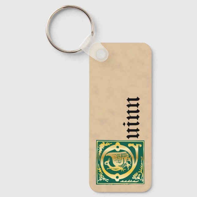 Rektangulära mytiska förändringar dekorativt kapit nyckelring (Framsida)