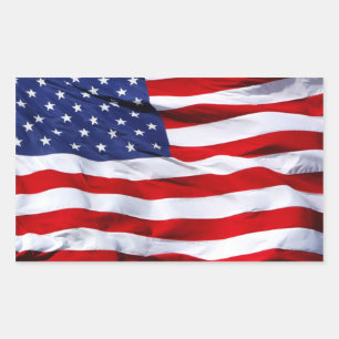 Rektangulära påsar i amerikansk Flagga Rektangulärt Klistermärke