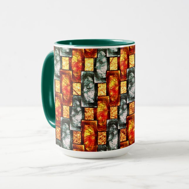 Rektangulära plakat med bärgad och nedfläckad grön mugg (Framsida vänster)