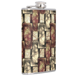 Rektangulärt delart, karvat och fläckat, guldrött fickplunta