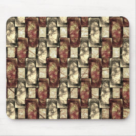 Rektangulärt delart, karvat och fläckat, guldrött musmatta