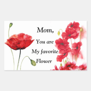 Rektangulärt fäste för favoritblommor klistermärke