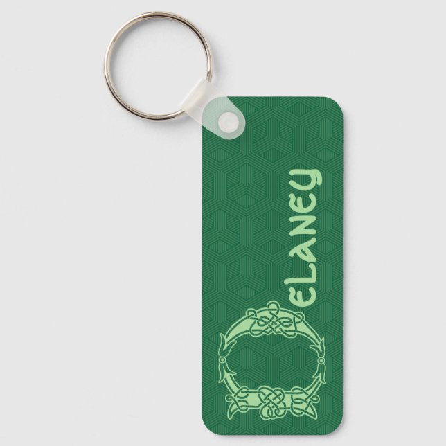 Rektangulärt keltiskt Knot dekorativt versalt D Nyckelring (Framsida)