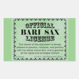 Rektangulärt märke för Bari Sax-licens