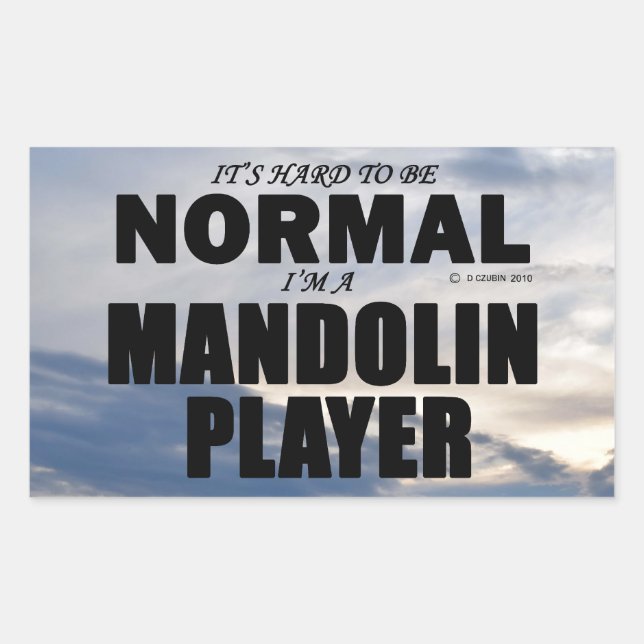 Rektangulärt märke för normal Mandolin Player (Framsida)