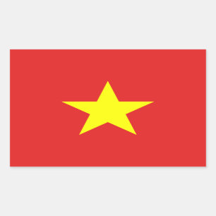 Rektangulärt märke för Vietnams Flagga Gult Star