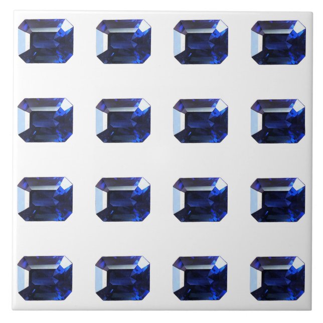 Rektangulärt safierblått kakelplatta (Framsidan)