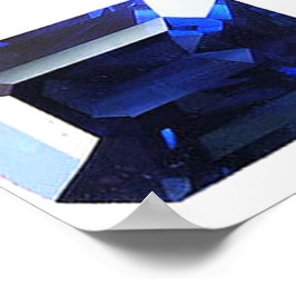 Rektangulärt safierblått poster