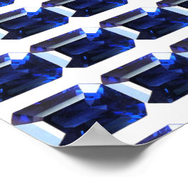 Rektangulärt safierblått poster