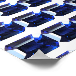 Rektangulärt safierblått poster