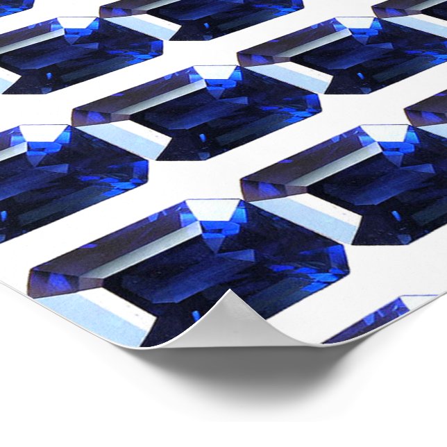 Rektangulärt safierblått poster (Hörn)