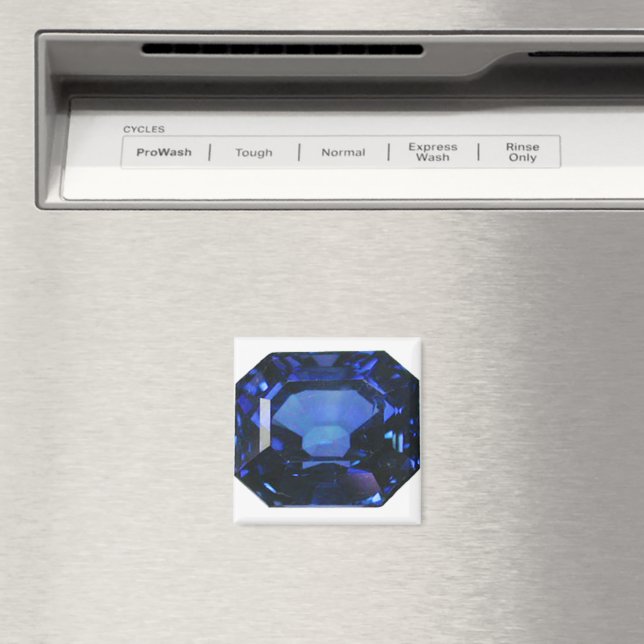 Rektangulärt Safirblått Mönster Magnet (In Situ (Dishwasher))