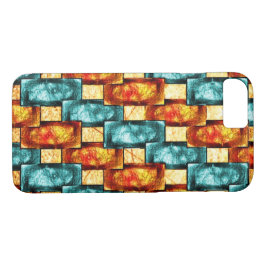 Rektangulärt tallrikar, nedfläckad, cyan-orange