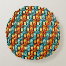 Rektangulärt tallrikar, nedfläckad, orange cyan