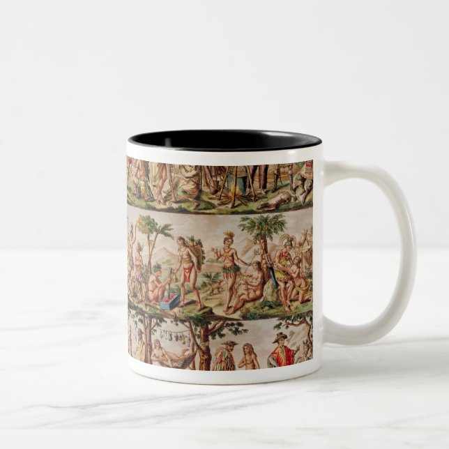 Rektor  bemannar av Americasna, c.1798-99 Två-Tonad Mugg (Höger)