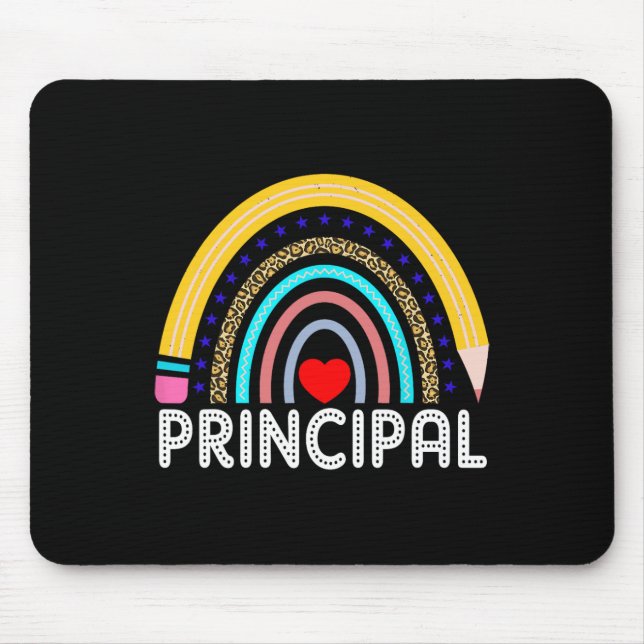 Rektor Boho Rainbow Leopard Tillbaka Till Skolan R Musmatta (Framsidan)