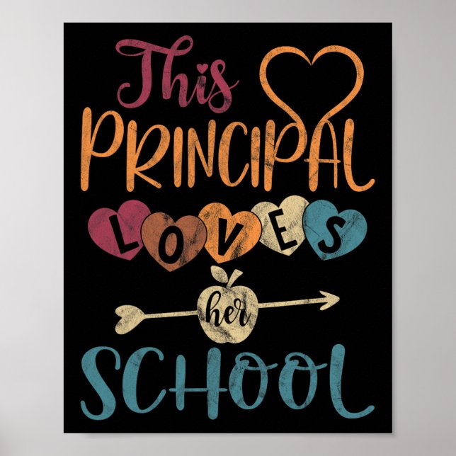 Rektor Kärlek Her School Teacher Roligt Principal Poster (Framsidan)