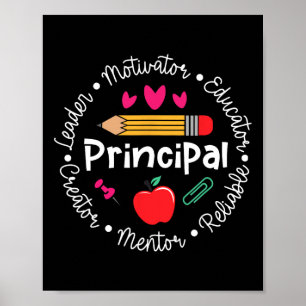 Rektor Ledare Motivator Rolig Tillbaka Till Skolan Poster