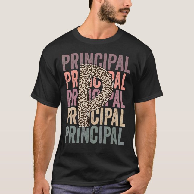 Rektor Life Boho Leopard Lärares uppskattning T Shirt (Framsida)