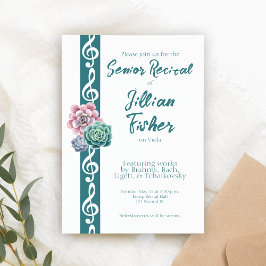 Rektorier för "Succulble Clef Theme Senior Music" Inbjudningar