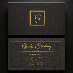 Rektors Monogrammerade Guld Svart Professionell Visitkort