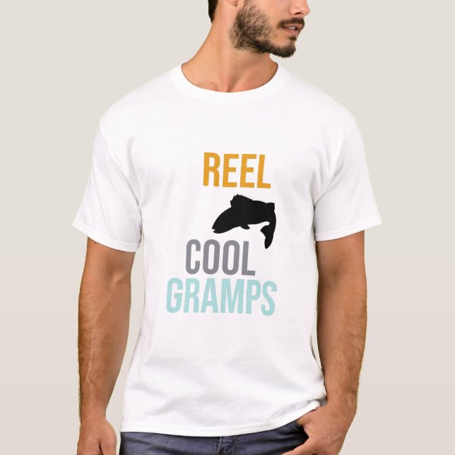 Rel Coola Gramps,Gift Gramps, Fars dag Grandpa T Shirt (Framsida)