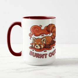 Relatable "Burnt Out" Red Panda – Cute Melted Aest Mugg