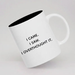 Relatable Overthinking Mug Gift for Her or Him Två-Tonad Mugg