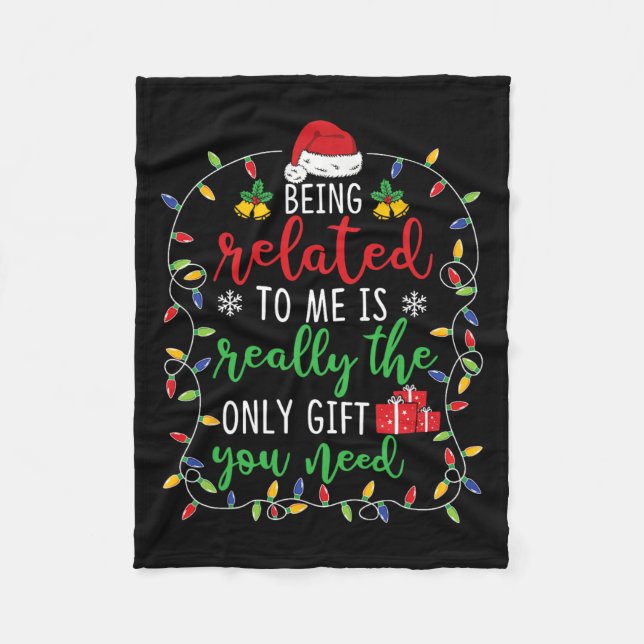 Relaterad till mig - Fin julfamiljmatchning Fleecefilt (Framsidan)