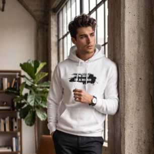 Relaterbar "Jag är inte på humör" slogan vit färg Hoodie