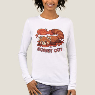 Relaterbar "Utbränd" Röd Panda – Sött Smält Esteti T Shirt