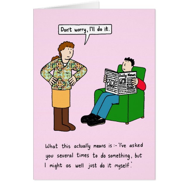 Relation Humor Tecknad Hälsningskort (Framsidan)