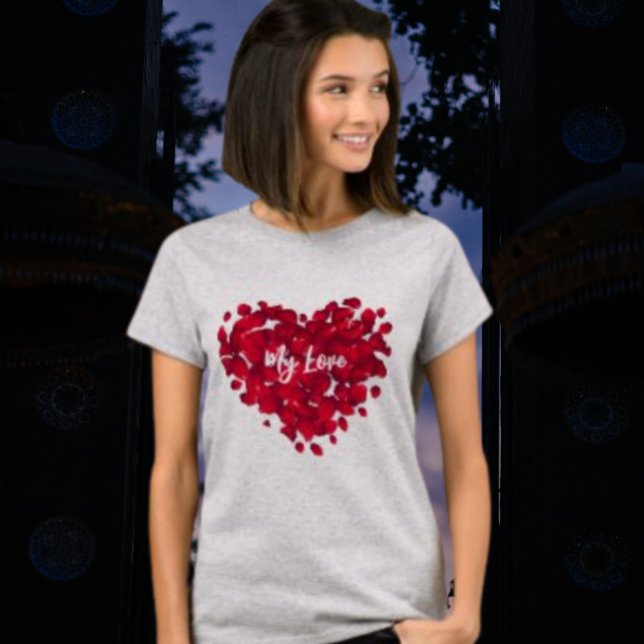 Relation Valentindagen Röd ros Hjärtformade T Shirt (Skapare uppladdad)