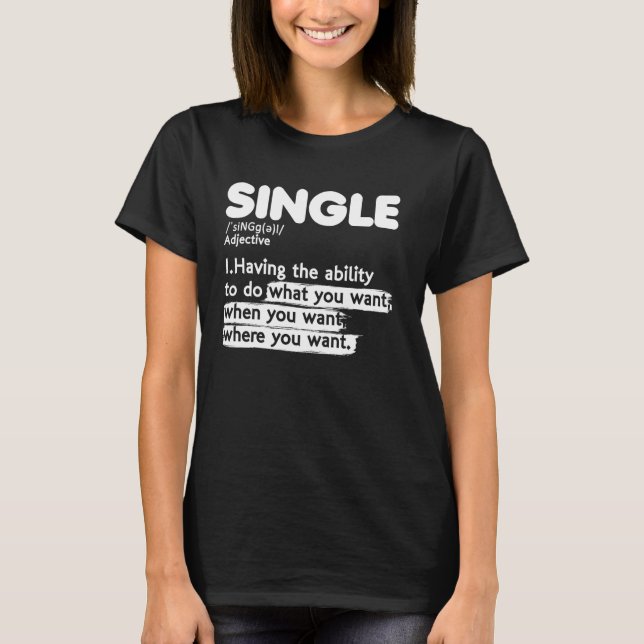 Relationsstatus Singel Adjektiv Definition Lo T Shirt (Framsida)