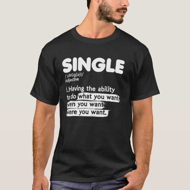 Relationsstatus Singel Adjektiv Definition Lo T Shirt (Framsida)
