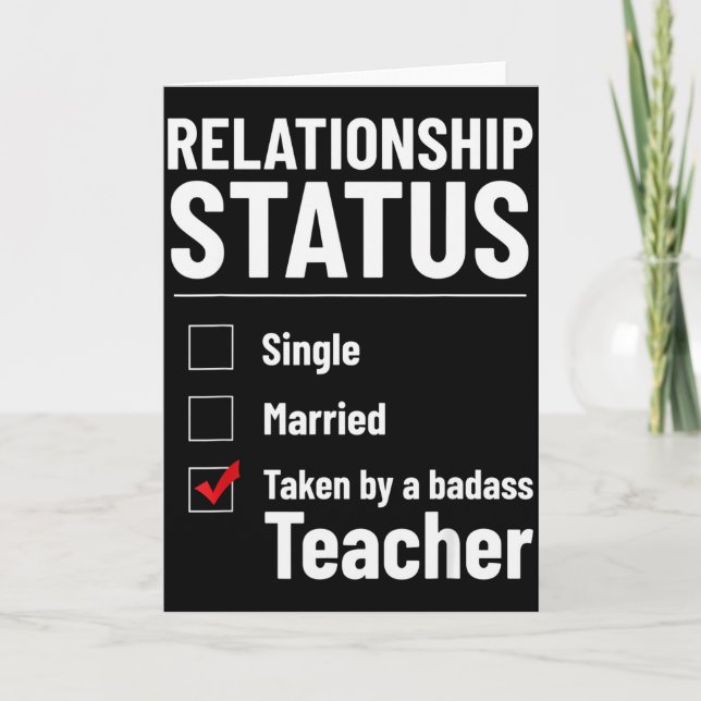 Relationsstatus Singel Förlovad Lärare Rolig Val Kort (Framsida)