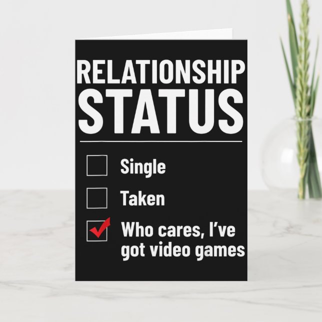 Relationsstatus Singel Partner Tv-spel Roligt Kort (Framsida)