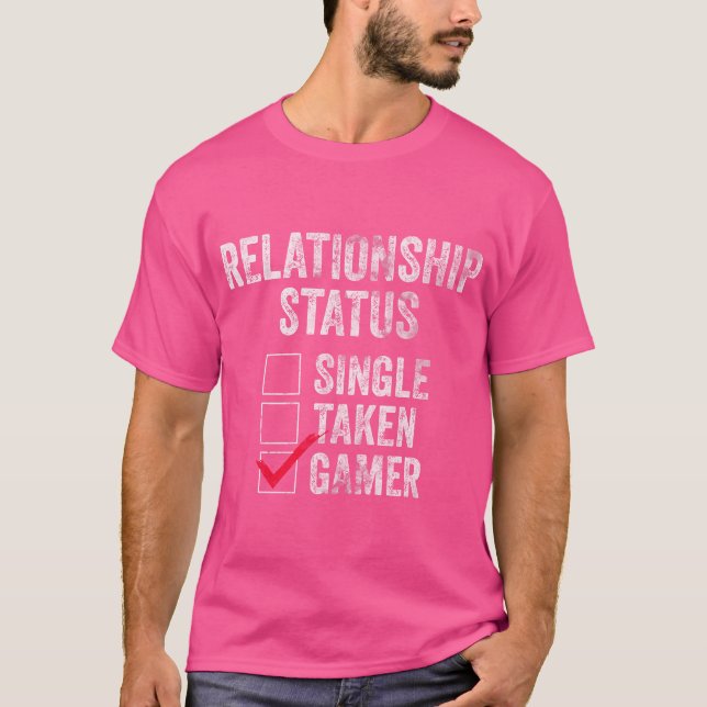 Relationsstatus Videospelare med enkelupplöst spel T Shirt (Framsida)