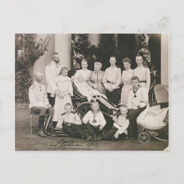 Relatives Tsar Russia, Romanov 1903 Vykort (Framsida)