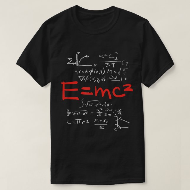 Relativitetsteori E = mc2 teoretisk ekvationsfysik T Shirt (Design framsida)