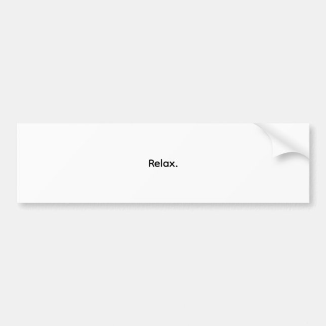 Relax. Minimalist Bumper Sticker Bildekal (Framsidan)